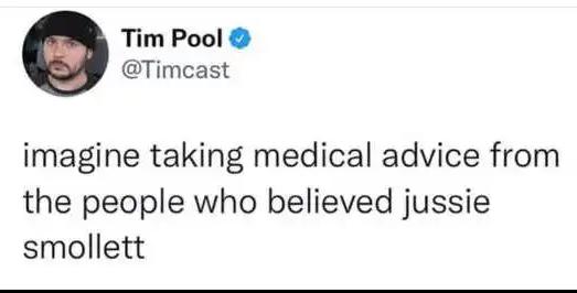 covid tweet-imagine-taking-medical-advice-from-people-who-believe-jussie-smollett