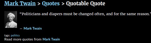 Mark Twain quote politikere