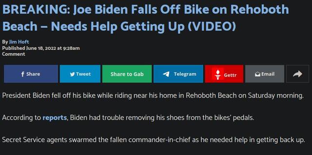 Biden skvatter på cykel