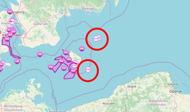 gaslæk 3 x i østersøen