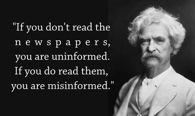 Mark twain om newspapers