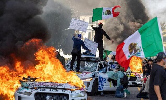 de fredelige demonstratione ri LA