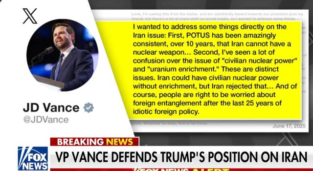 j d vance om Iran